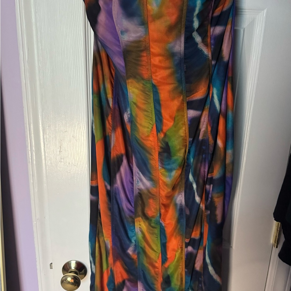 Vibration Multicolor Tie-Dye Dress